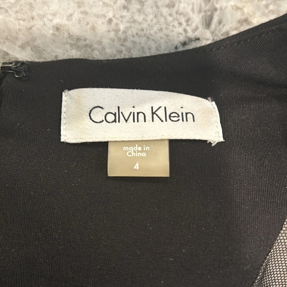 Calvin Klein black illusion long sleeve dress size 4 - Picture 10 of 11